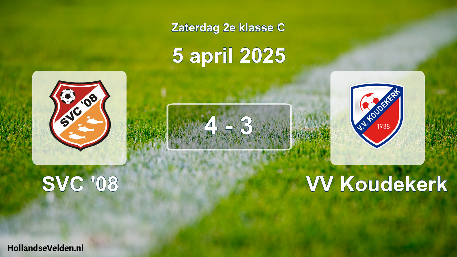Total number of matches played: SVC '08 - VV Koudekerk 4 - 3 (5 April 2025)