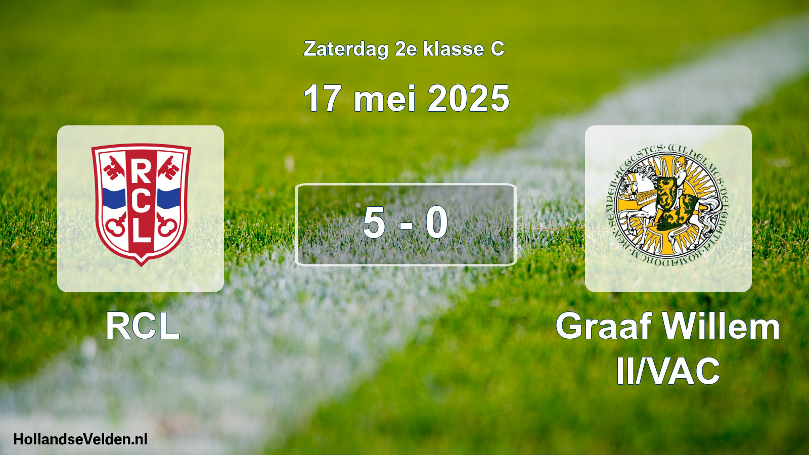 Total number of matches played: RCL - Graaf Willem II/VAC 5 - 0 (17 May 2025)