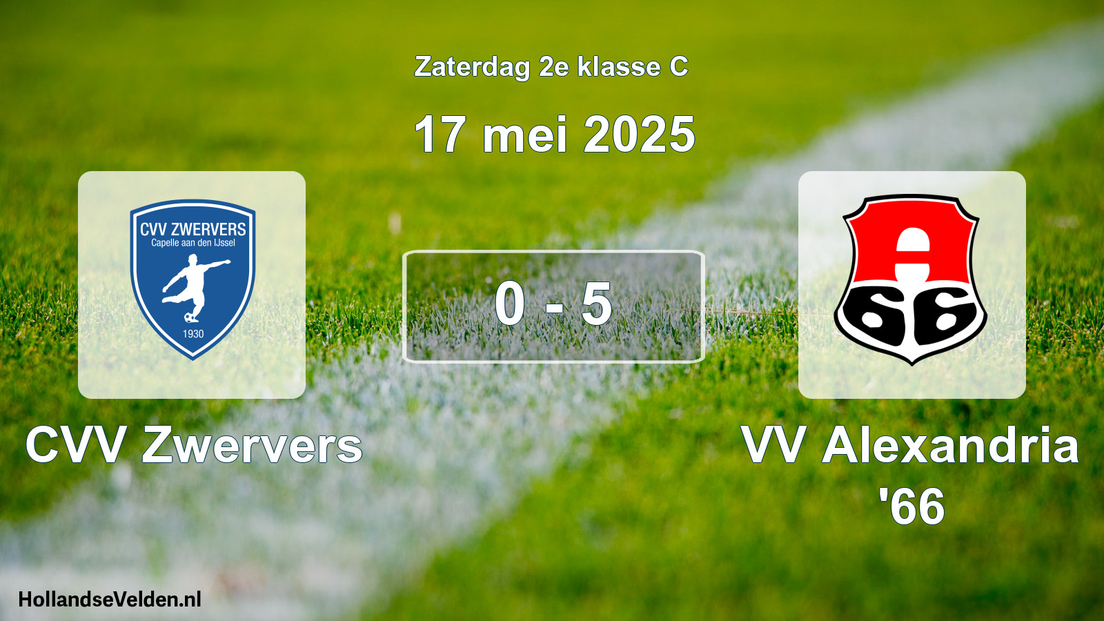 Total number of matches played: CVV Zwervers - VV Alexandria '66 0 - 5 (17 May 2025)