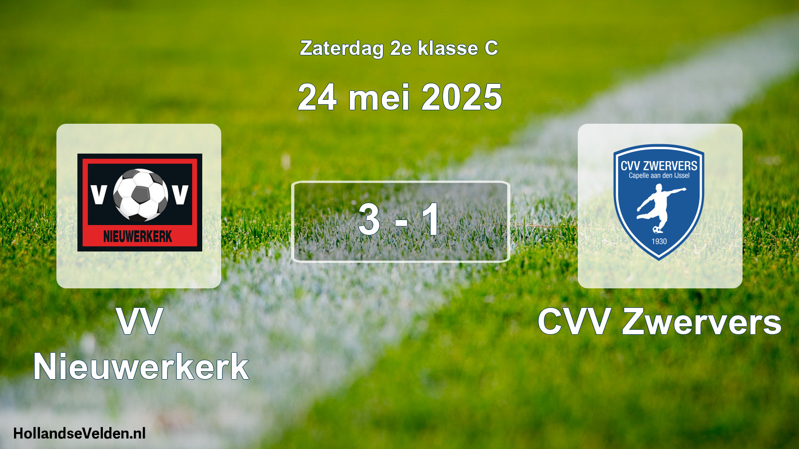 Total number of matches played: VV Nieuwerkerk - CVV Zwervers 3 - 1 (24 May 2025)