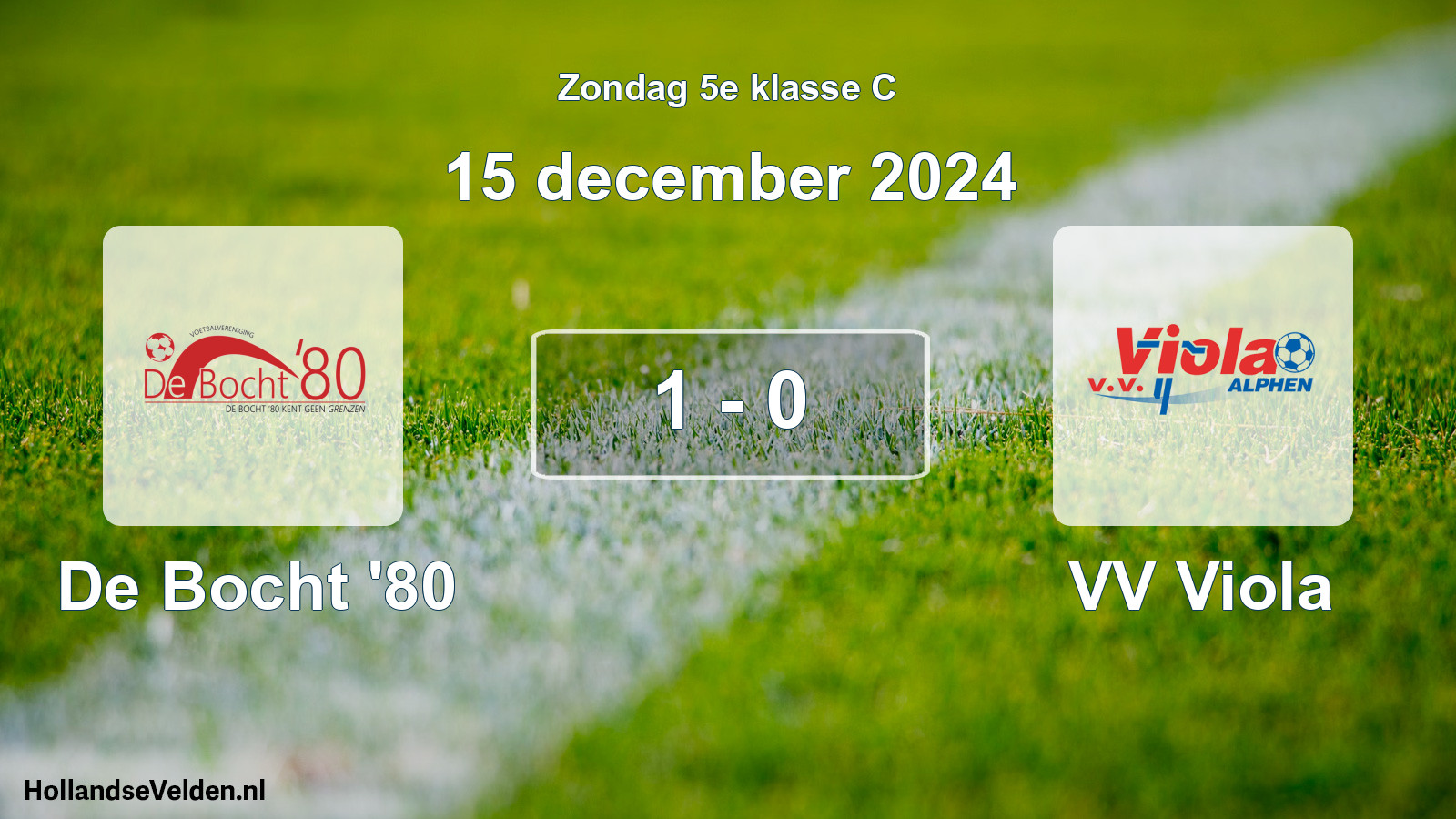 Total number of matches played: De Bocht '80 - VV Viola 1 - 0 (15 December 2024)