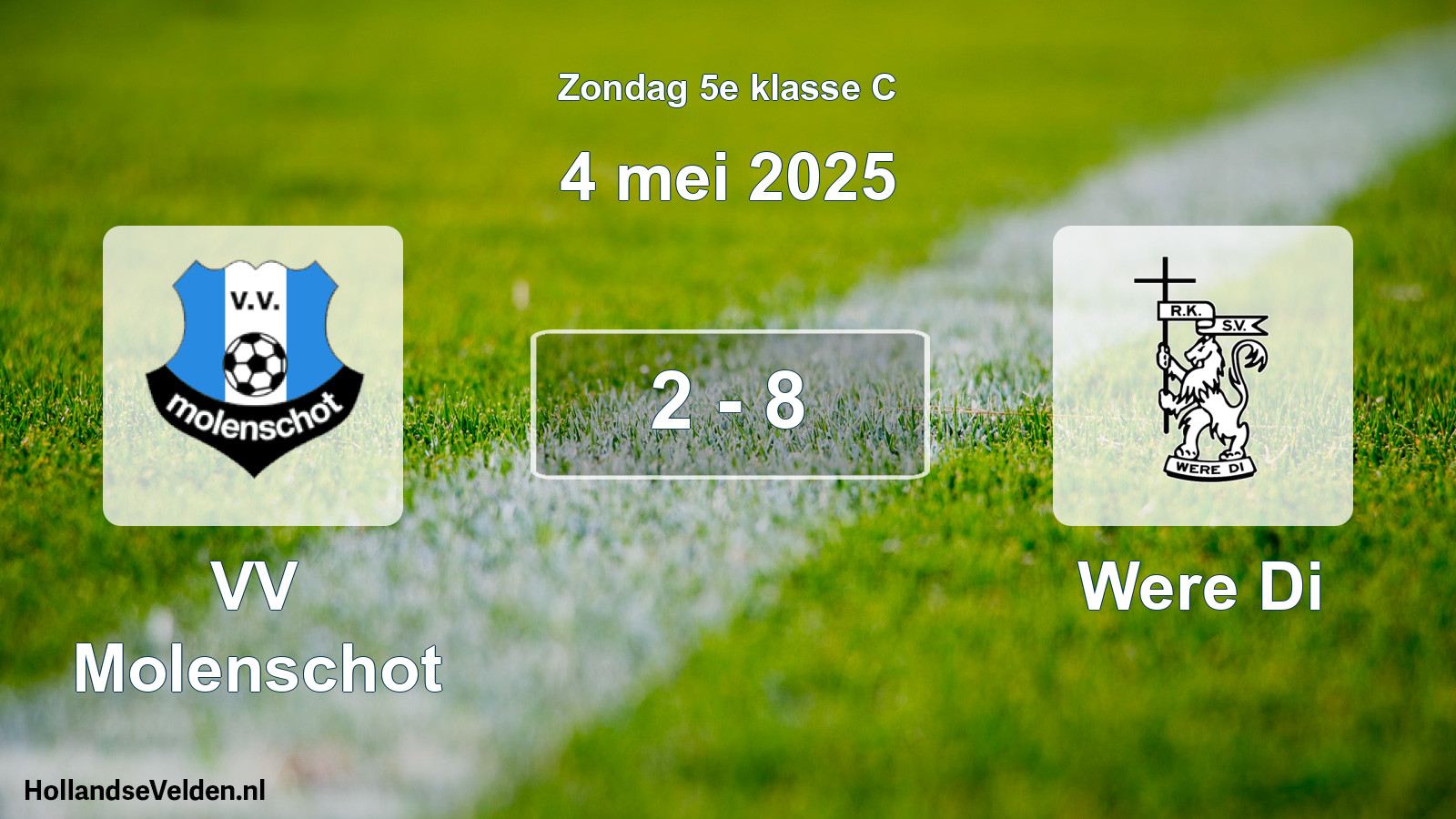 Total number of matches played: VV Molenschot - Were Di 2 - 8 (4 May 2025)