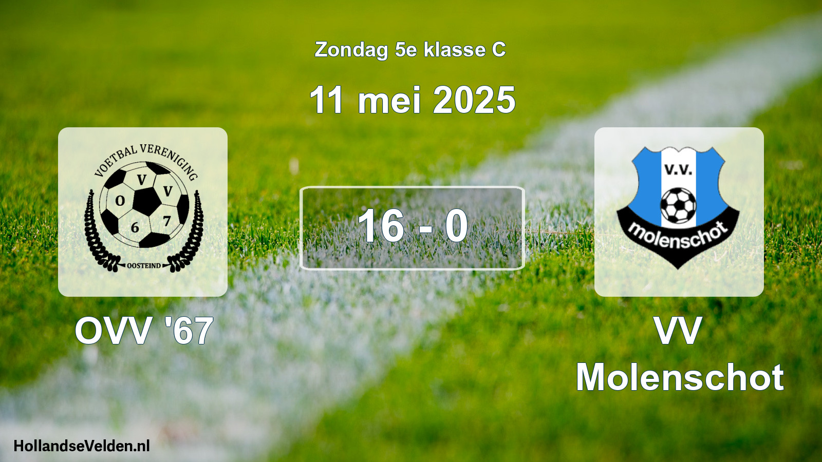Total number of matches played: OVV '67 - VV Molenschot 16 - 0 (11 May 2025)