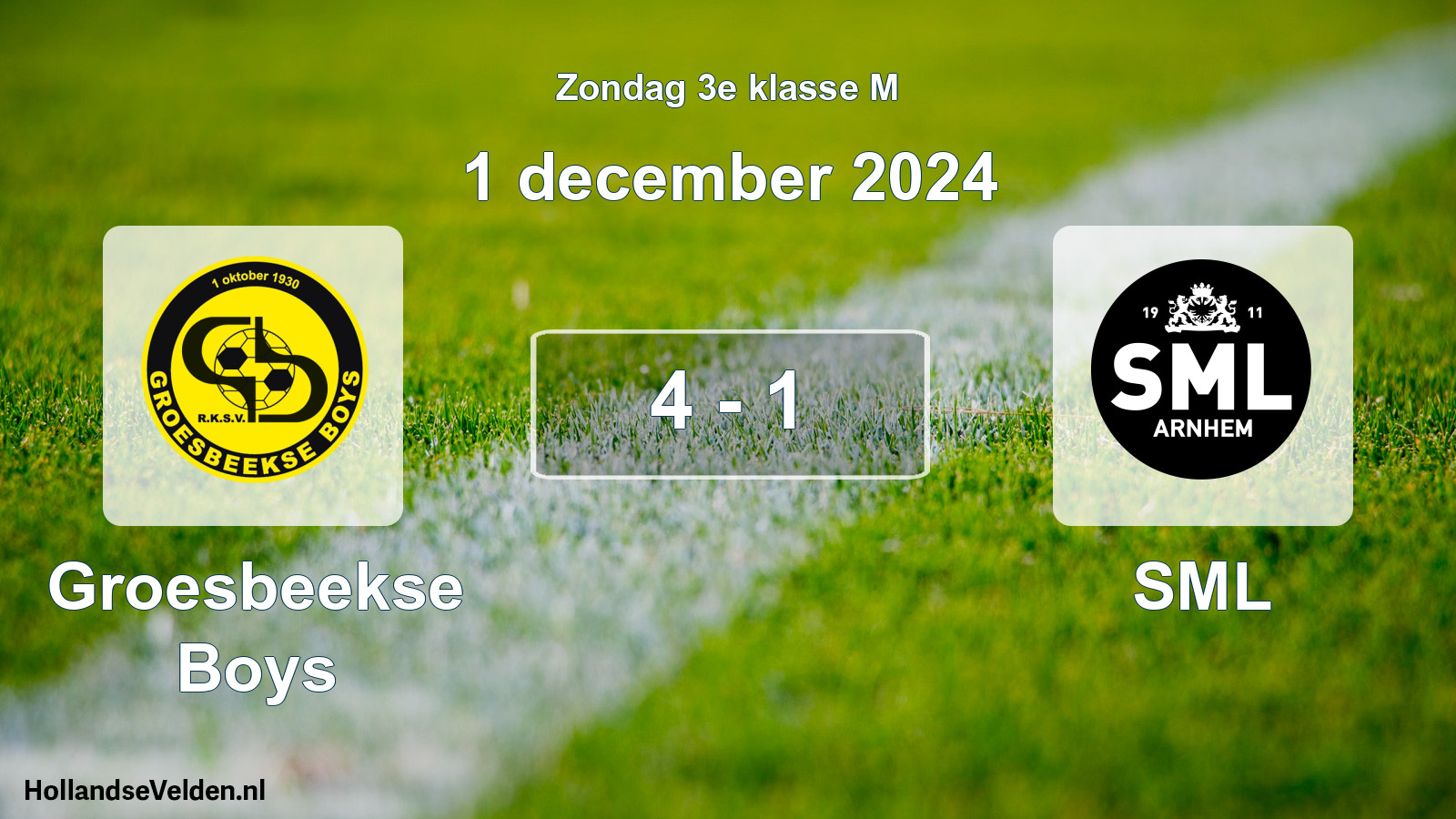 Total number of matches played: Groesbeekse Boys - SML 4 - 1 (1 December 2024)