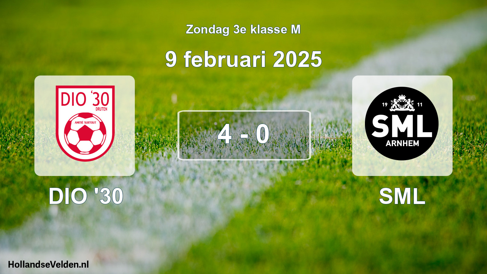 Total number of matches played: DIO '30 - SML 4 - 0 (9 February 2025)