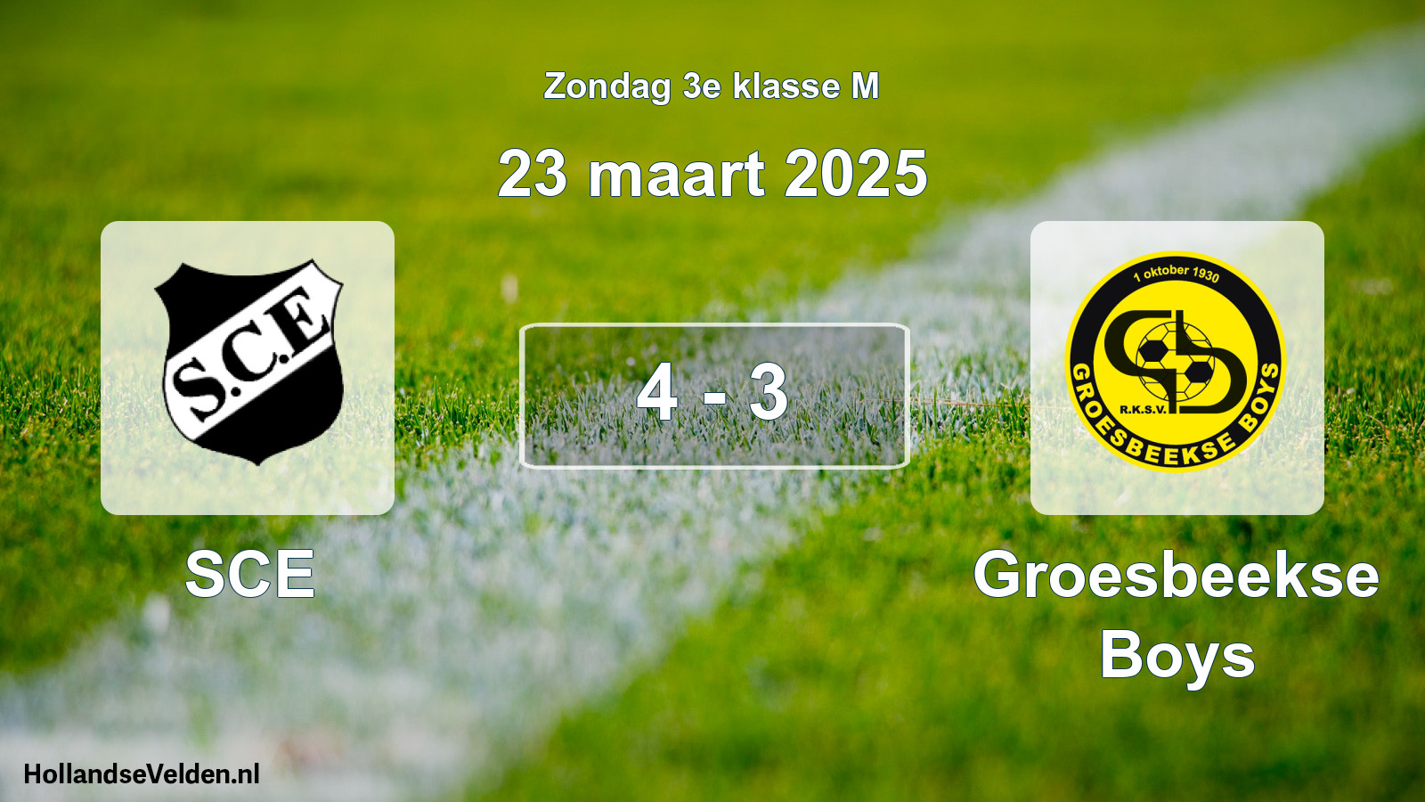 Total number of matches played: SCE - Groesbeekse Boys 4 - 3 (23 March 2025)