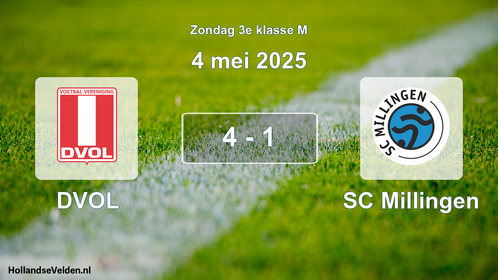 Total number of matches played: DVOL - SC Millingen 4 - 1 (4 May 2025)
