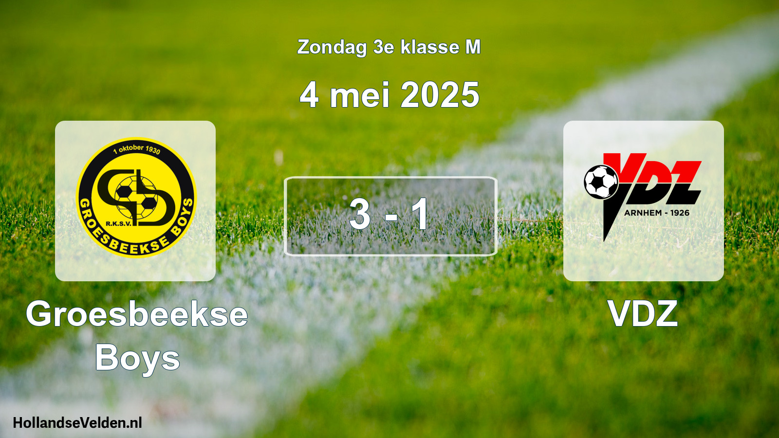 Total number of matches played: Groesbeekse Boys - VDZ 3 - 1 (4 May 2025)