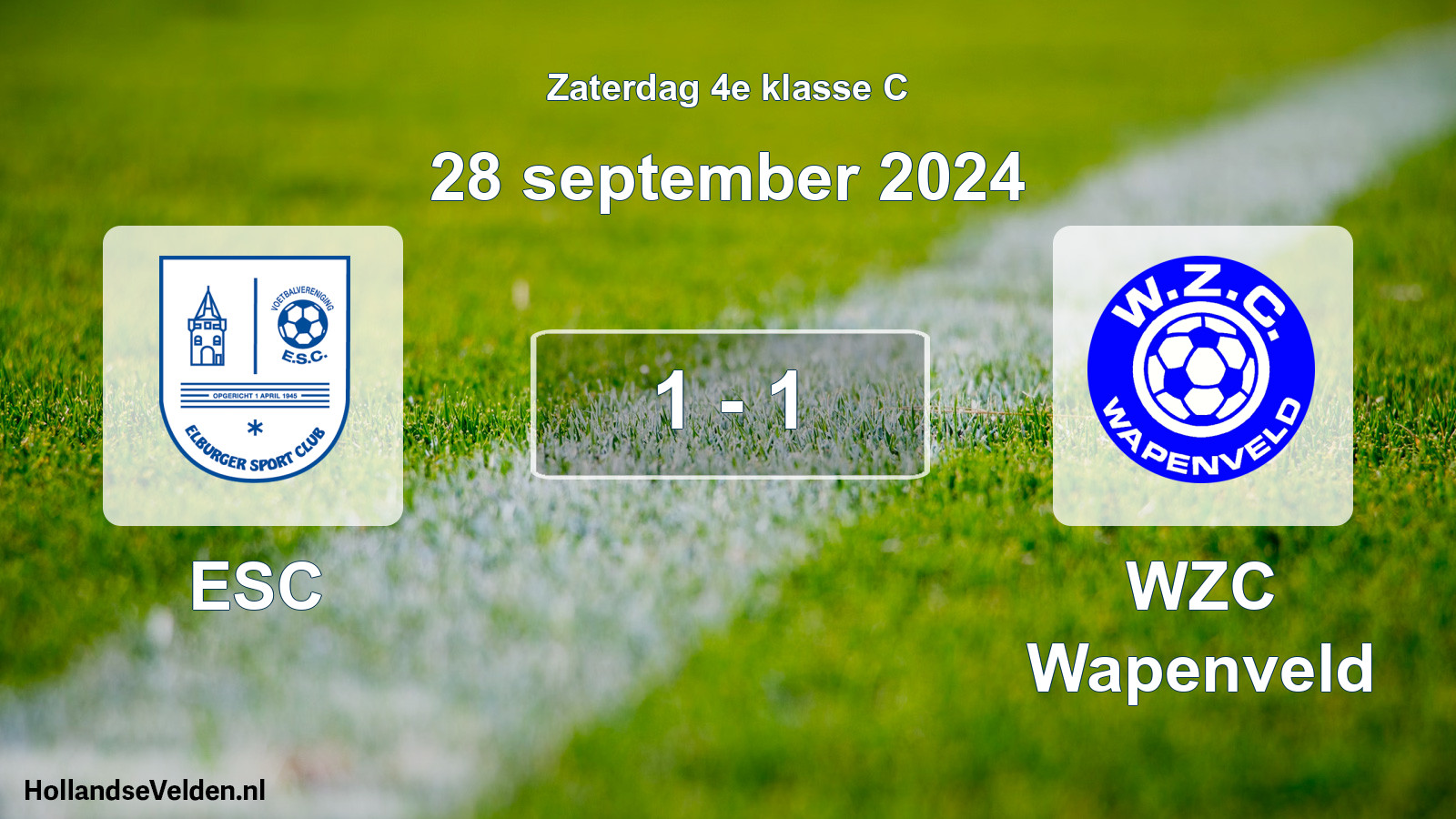 Total number of matches played: ESC - WZC Wapenveld 1 - 1 (28 September 2024)