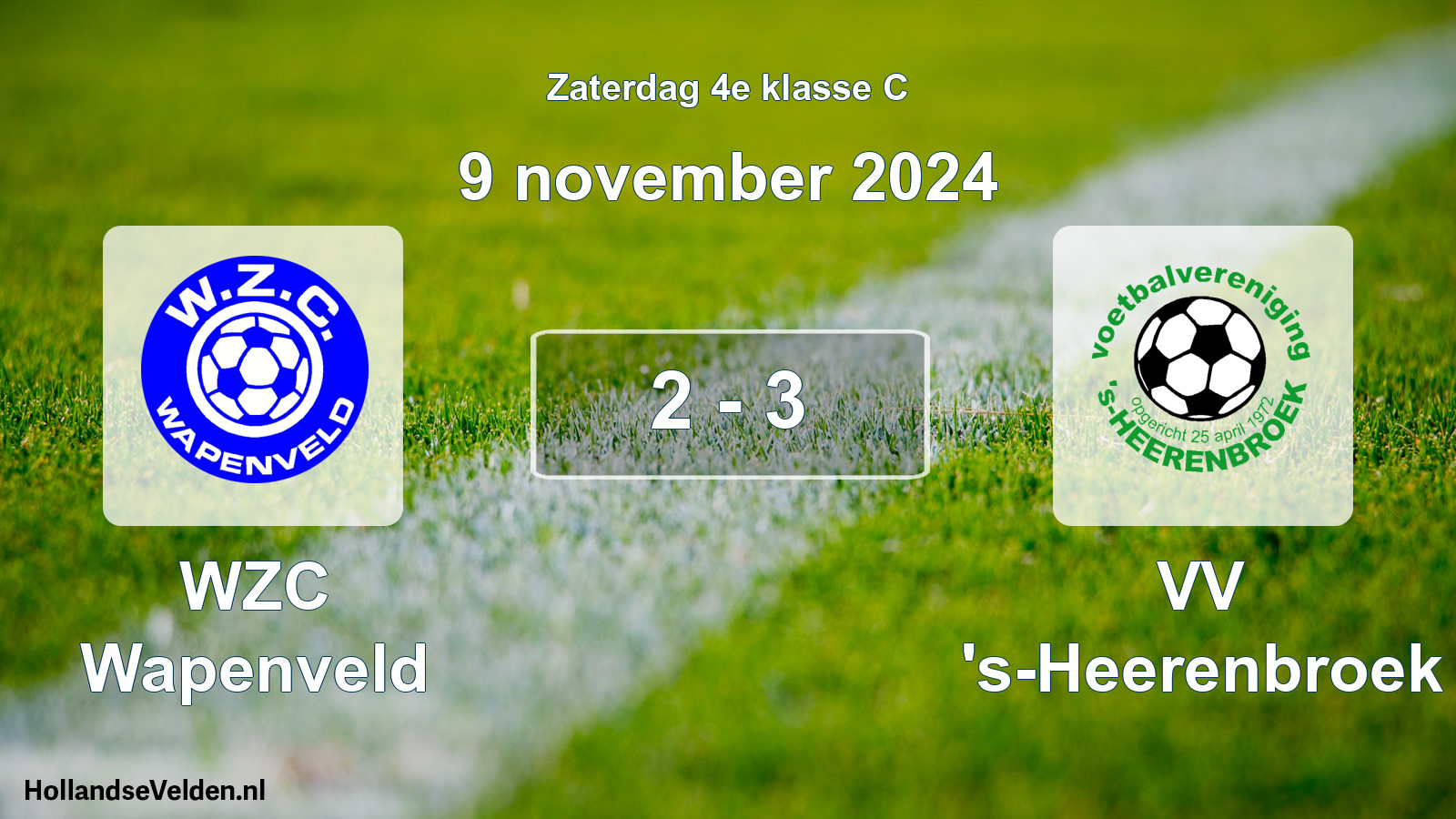 Total number of matches played: WZC Wapenveld - VV 's-Heerenbroek 2 - 3 (9 November 2024)