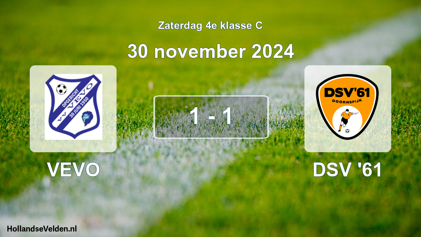 Total number of matches played: VEVO - DSV '61 1 - 1 (30 November 2024)