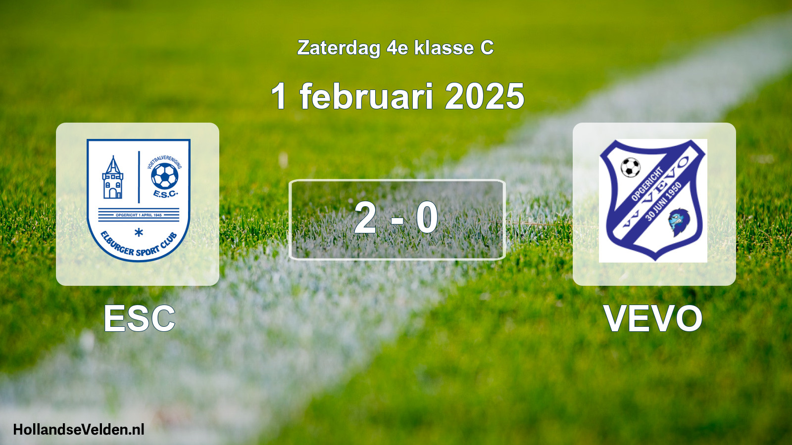 Gespeelde wedstrijd: ESC - VEVO 2 - 0 (1 februari 2025)