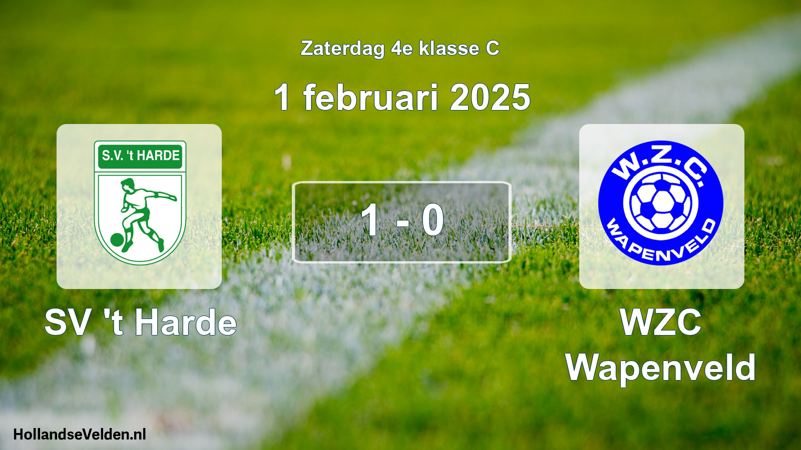 Total number of matches played: SV 't Harde - WZC Wapenveld 1 - 0 (1 February 2025)