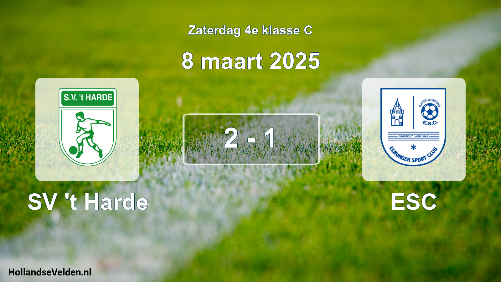Total number of matches played: SV 't Harde - ESC 2 - 1 (8 March 2025)