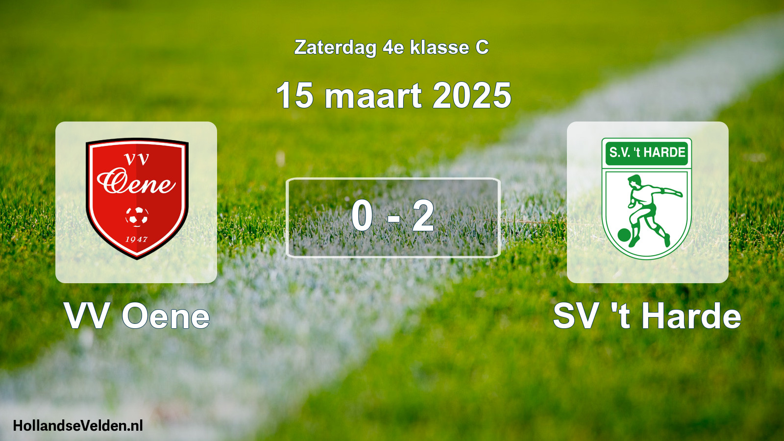 Total number of matches played: VV Oene - SV 't Harde 0 - 2 (15 March 2025)