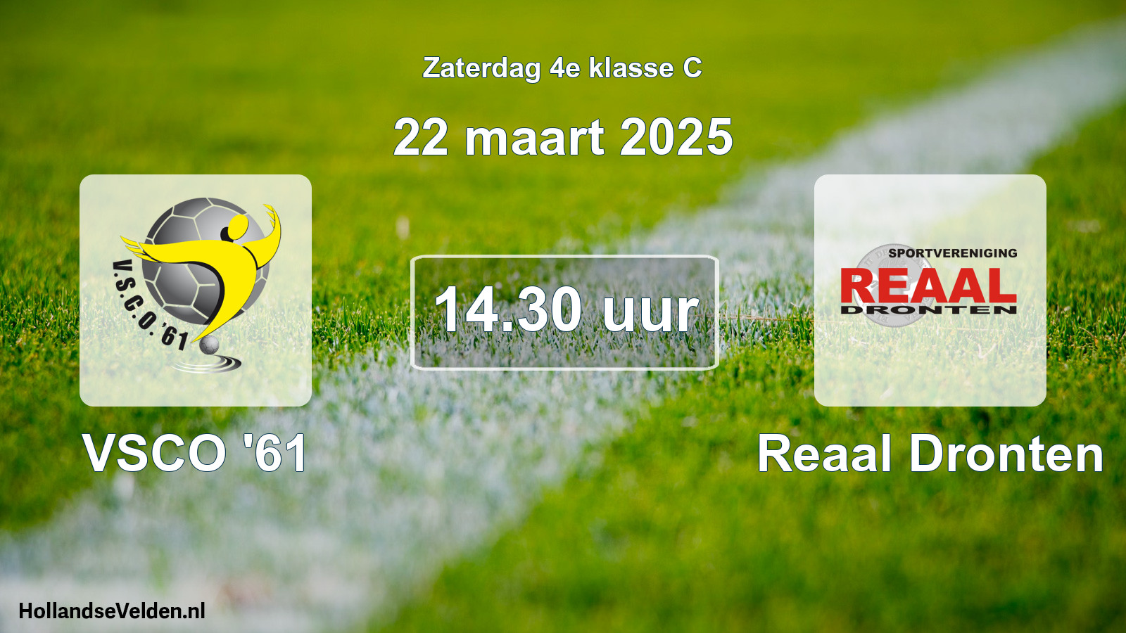 Geplande wedstrijd: VSCO '61 - Reaal Dronten (22 maart 2025)