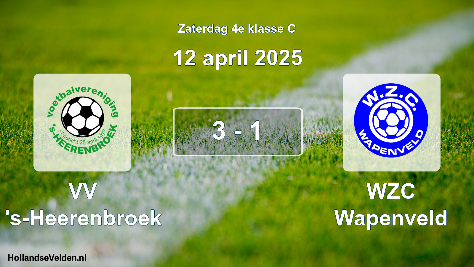 Total number of matches played: VV 's-Heerenbroek - WZC Wapenveld 3 - 1 (12 April 2025)