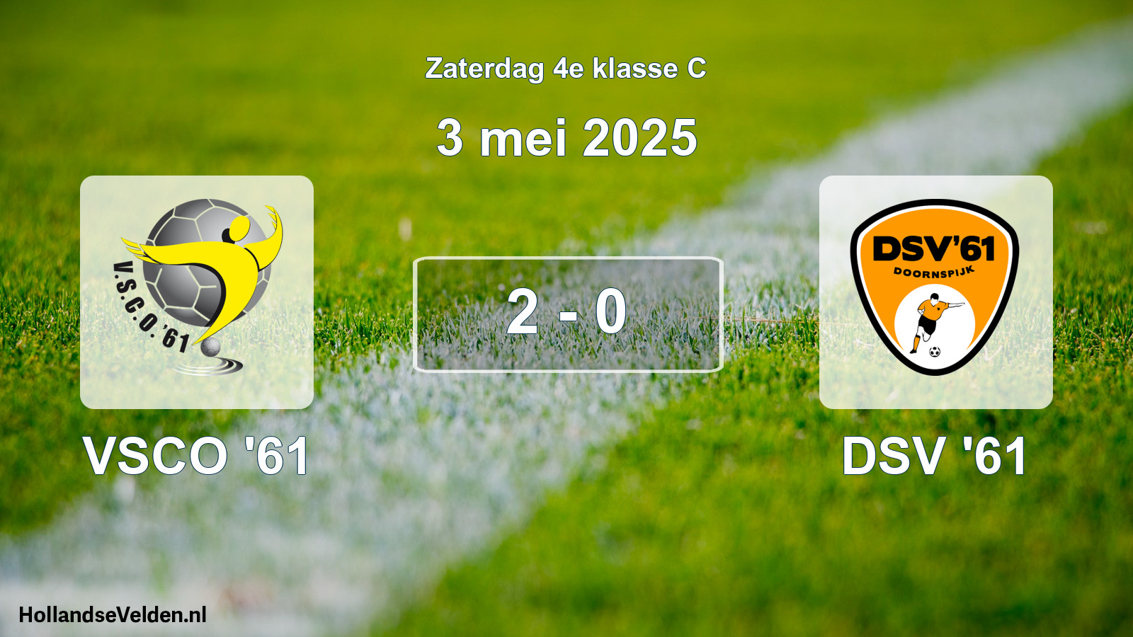 Total number of matches played: VSCO '61 - DSV '61 2 - 0 (3 May 2025)