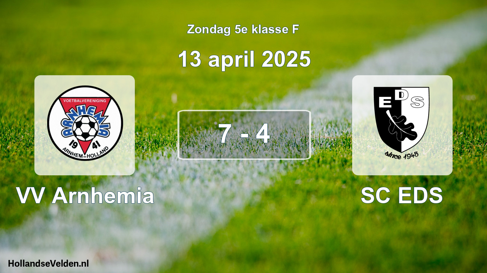 Total number of matches played: VV Arnhemia - SC EDS 7 - 4 (13 April 2025)