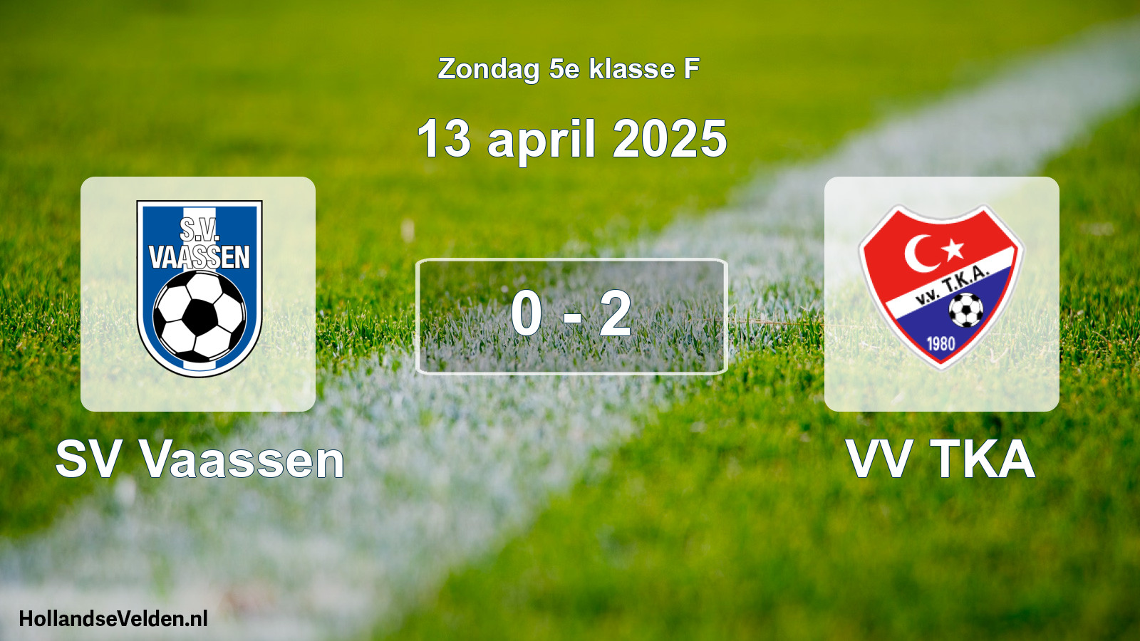 Total number of matches played: SV Vaassen - VV TKA 0 - 2 (13 April 2025)