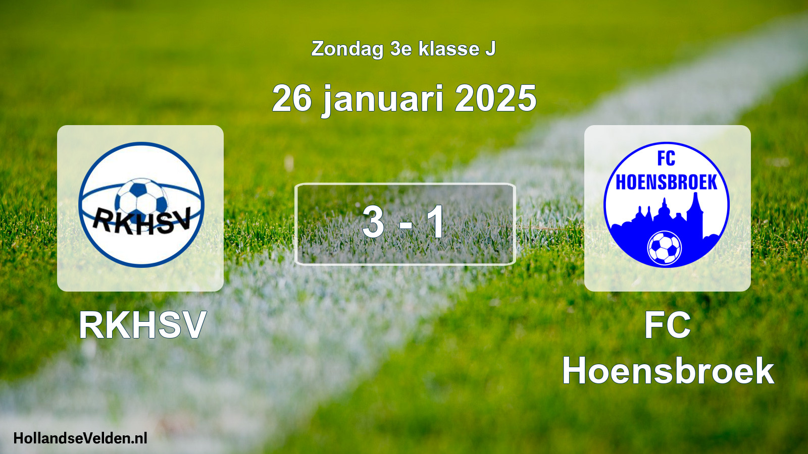 Total number of matches played: RKHSV - FC Hoensbroek 3 - 1 (26 January 2025)
