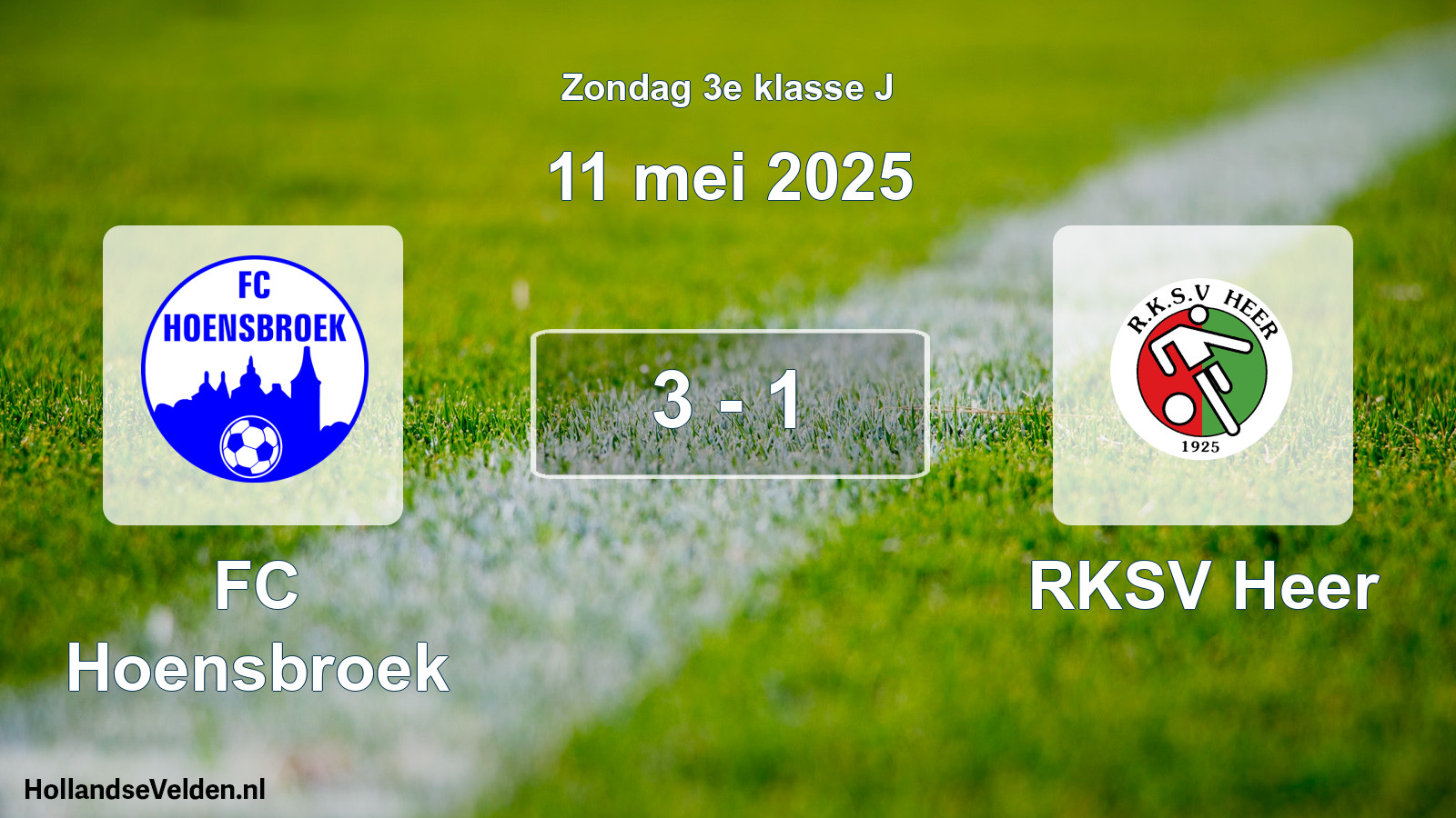 Total number of matches played: FC Hoensbroek - RKSV Heer 3 - 1 (11 May 2025)