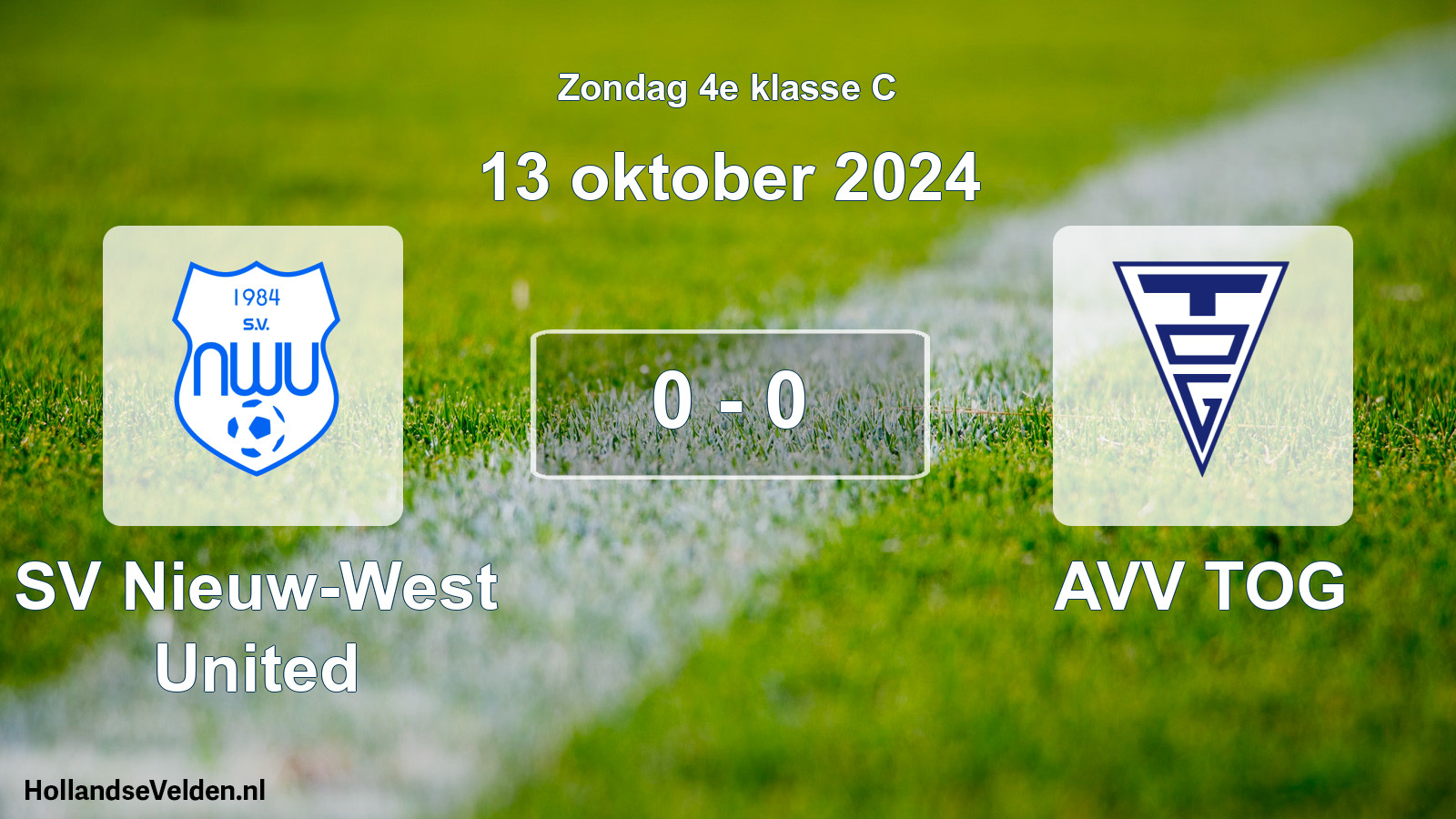 Total number of matches played: SV Nieuw-West United - AVV TOG 0 - 0 (13 October 2024)