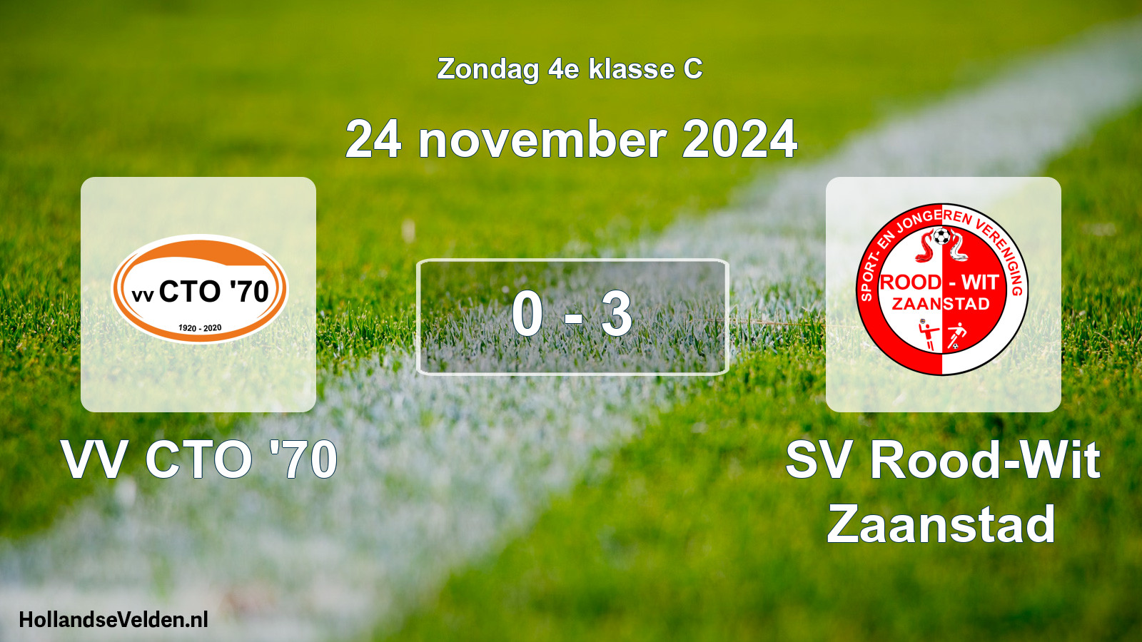Total number of matches played: VV CTO '70 - SV Rood-Wit Zaanstad 0 - 3 (24 November 2024)
