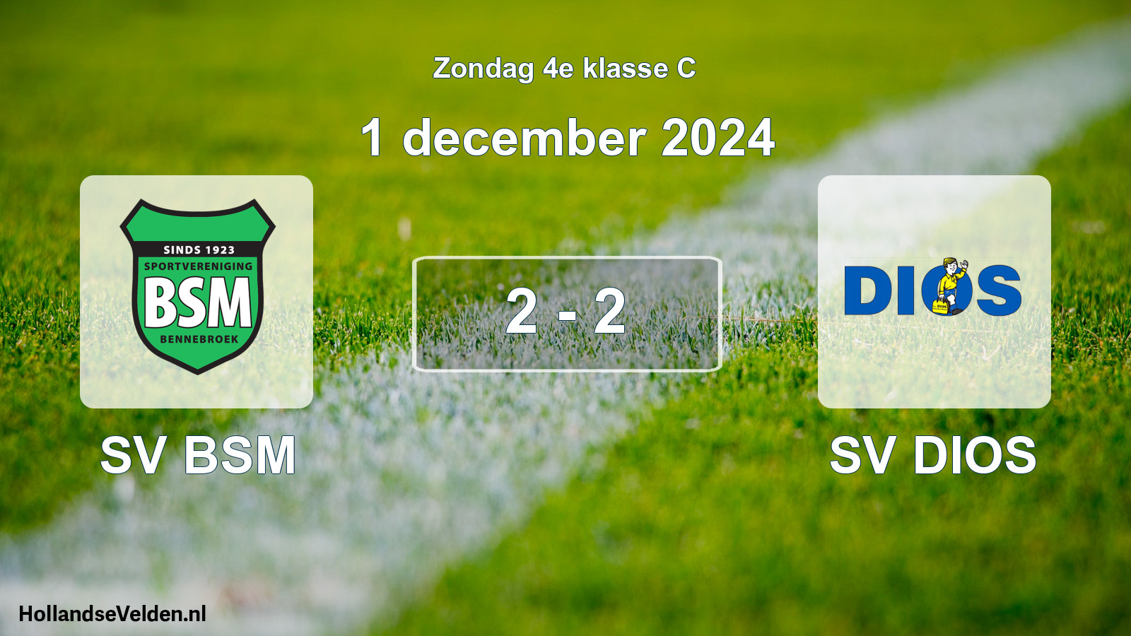 Total number of matches played: SV BSM - SV DIOS 2 - 2 (1 December 2024)