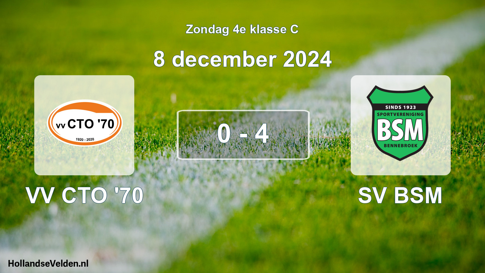 Total number of matches played: VV CTO '70 - SV BSM 0 - 4 (8 December 2024)