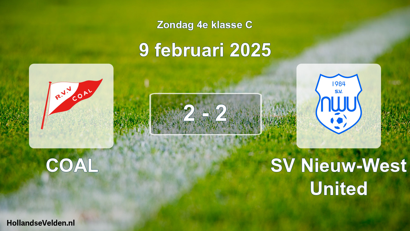 Total number of matches played: COAL - SV Nieuw-West United 2 - 2 (9 February 2025)