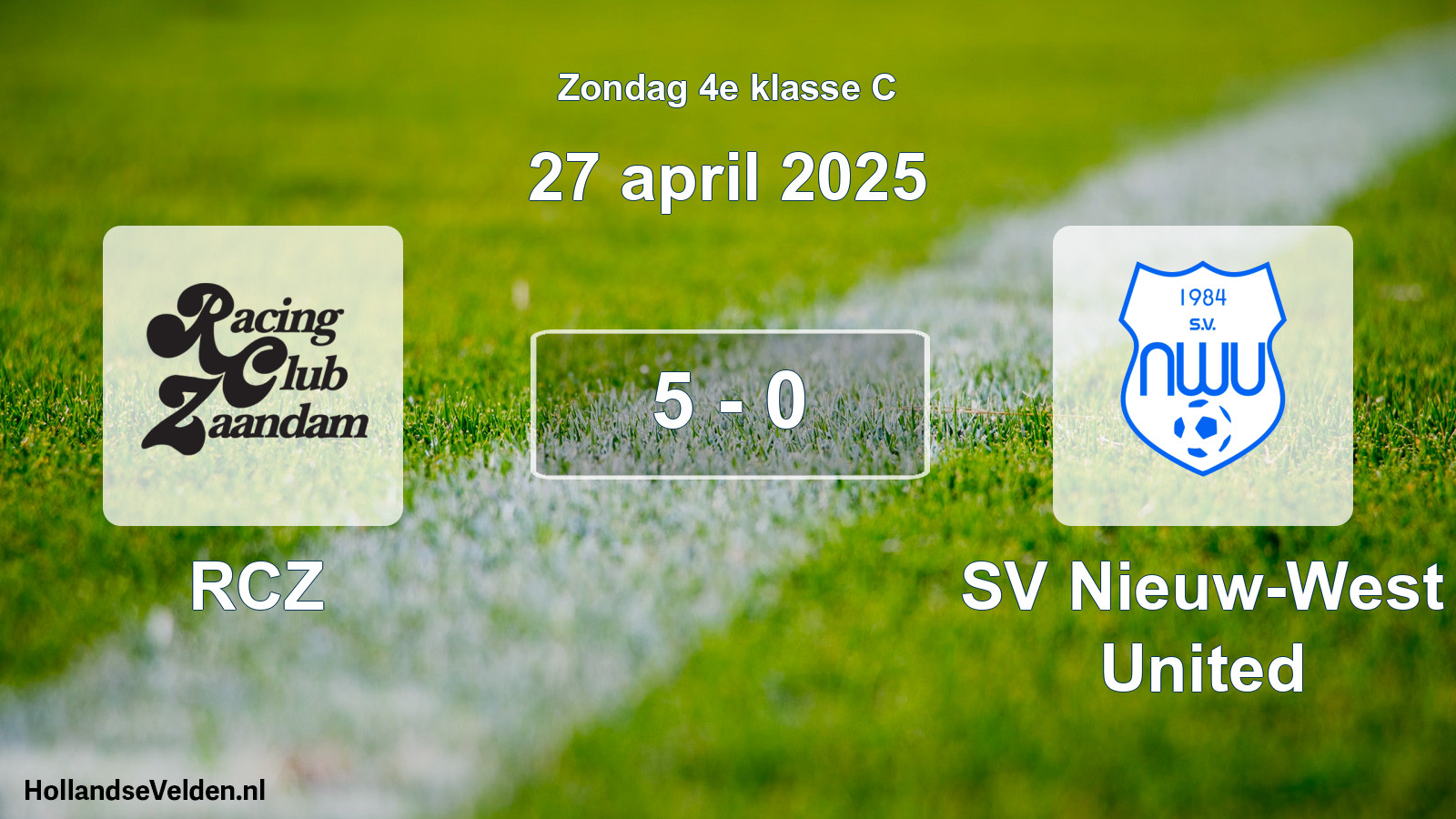 Total number of matches played: RCZ - SV Nieuw-West United 5 - 0 (27 April 2025)