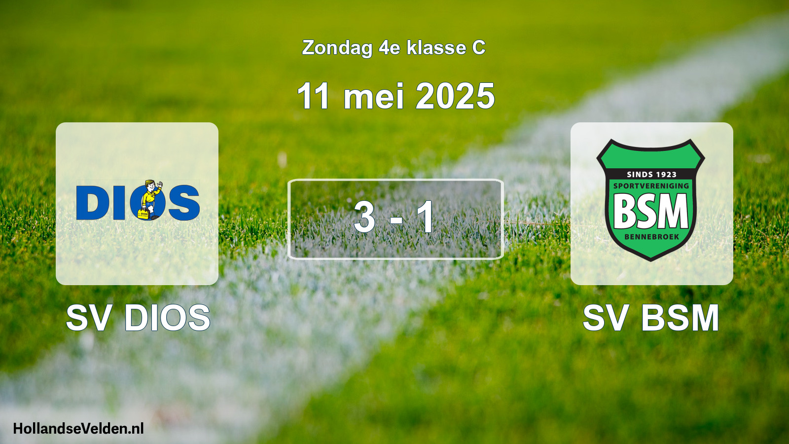 Total number of matches played: SV DIOS - SV BSM 3 - 1 (11 May 2025)