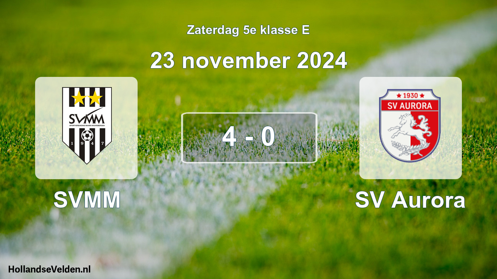 Total number of matches played: SVMM - SV Aurora 4 - 0 (23 November 2024)