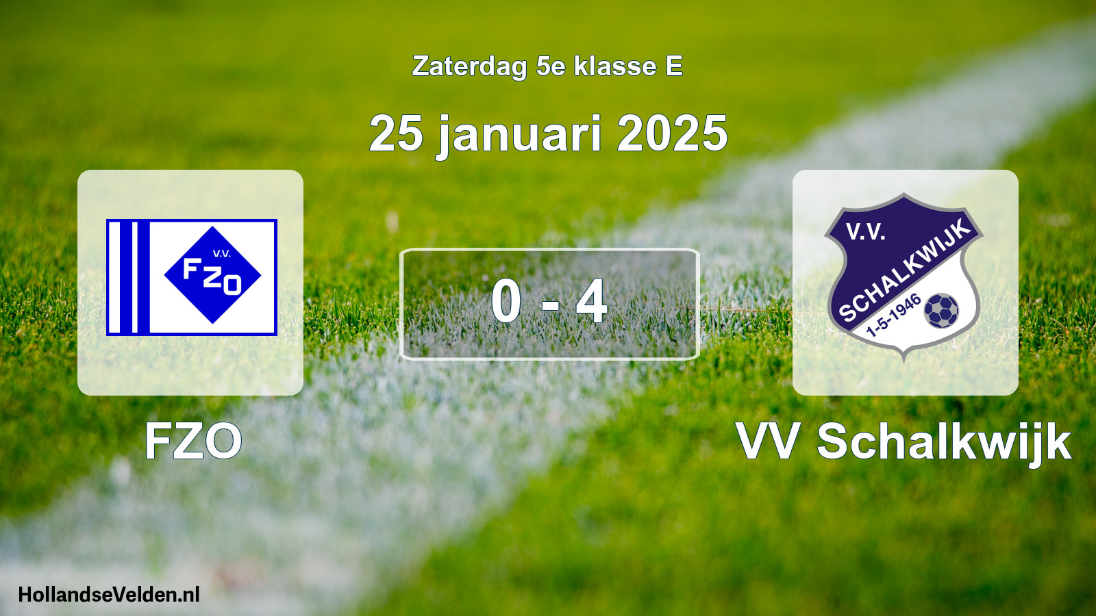Total number of matches played: FZO - VV Schalkwijk 0 - 4 (25 January 2025)