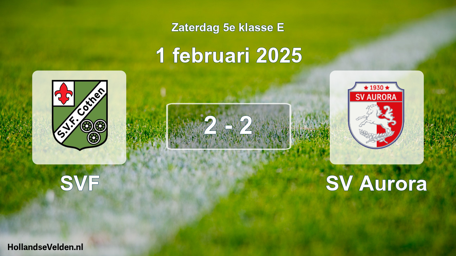 Total number of matches played: SVF - SV Aurora 2 - 2 (1 February 2025)