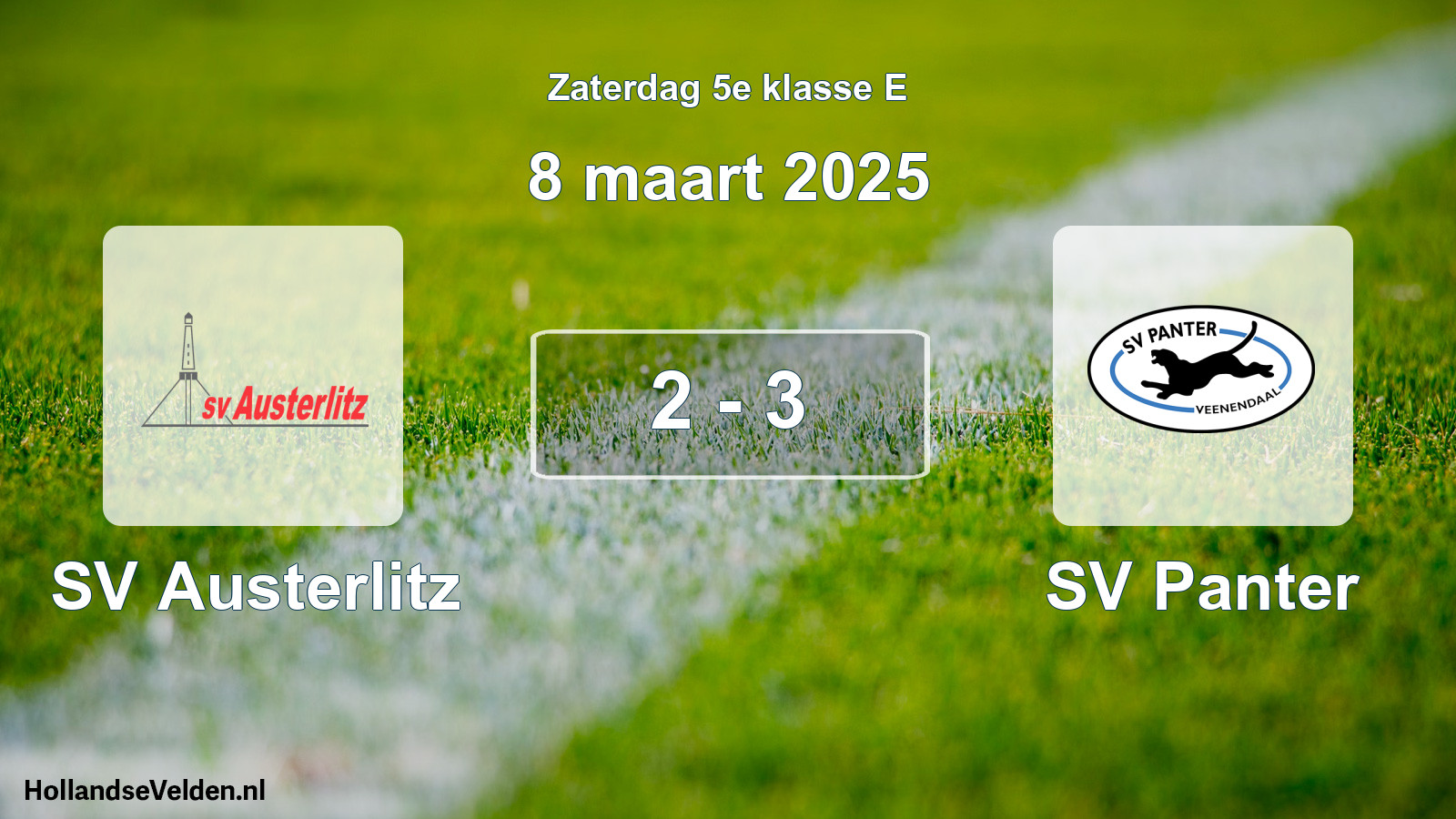 Total number of matches played: SV Austerlitz - SV Panter 2 - 3 (8 March 2025)