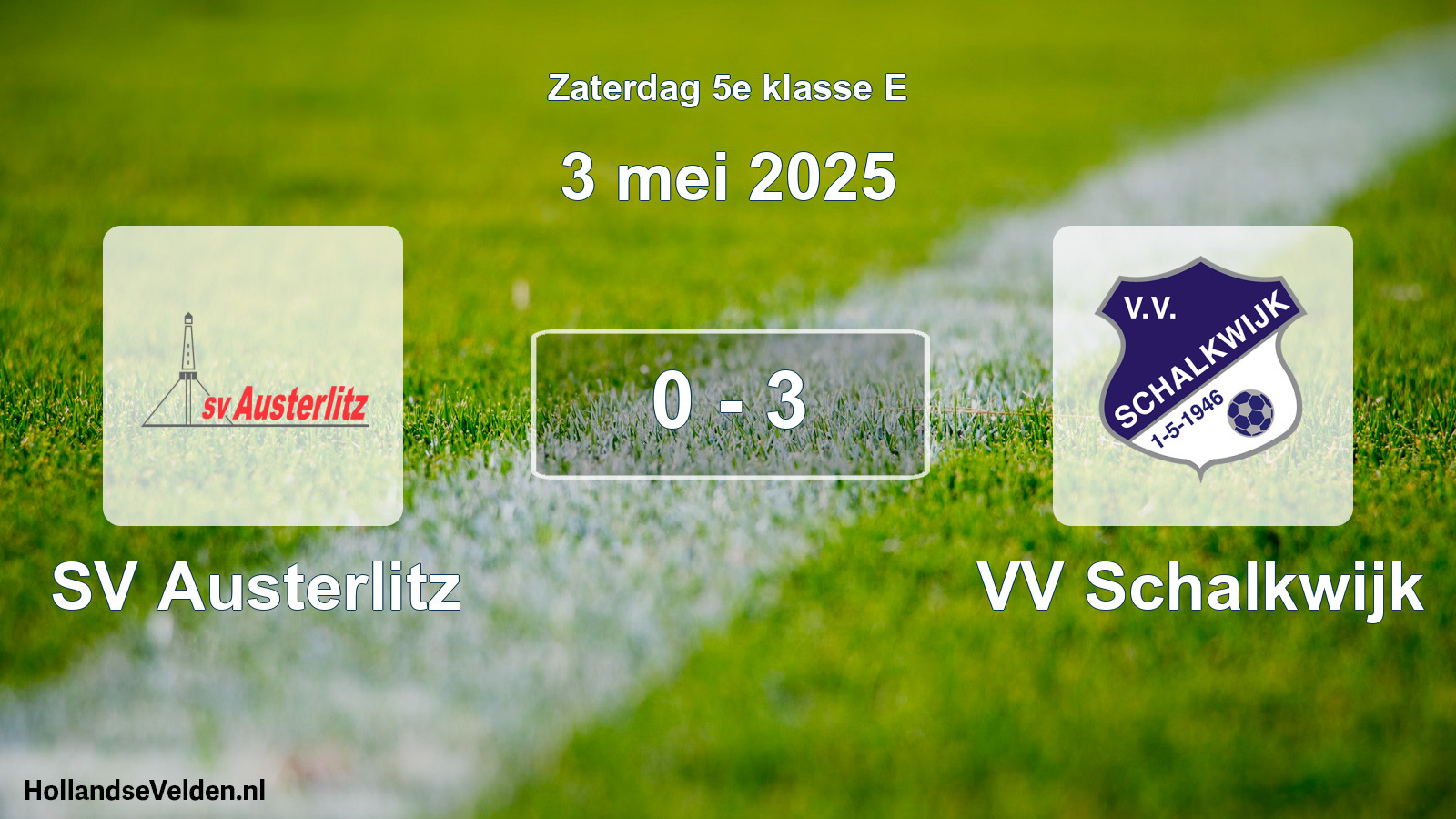 Total number of matches played: SV Austerlitz - VV Schalkwijk 0 - 3 (3 May 2025)
