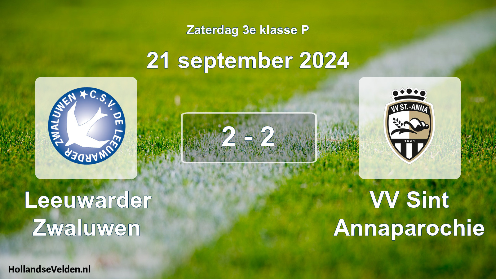 Total number of matches played: Leeuwarder Zwaluwen - VV Sint Annaparochie 2 - 2 (21 September 2024)