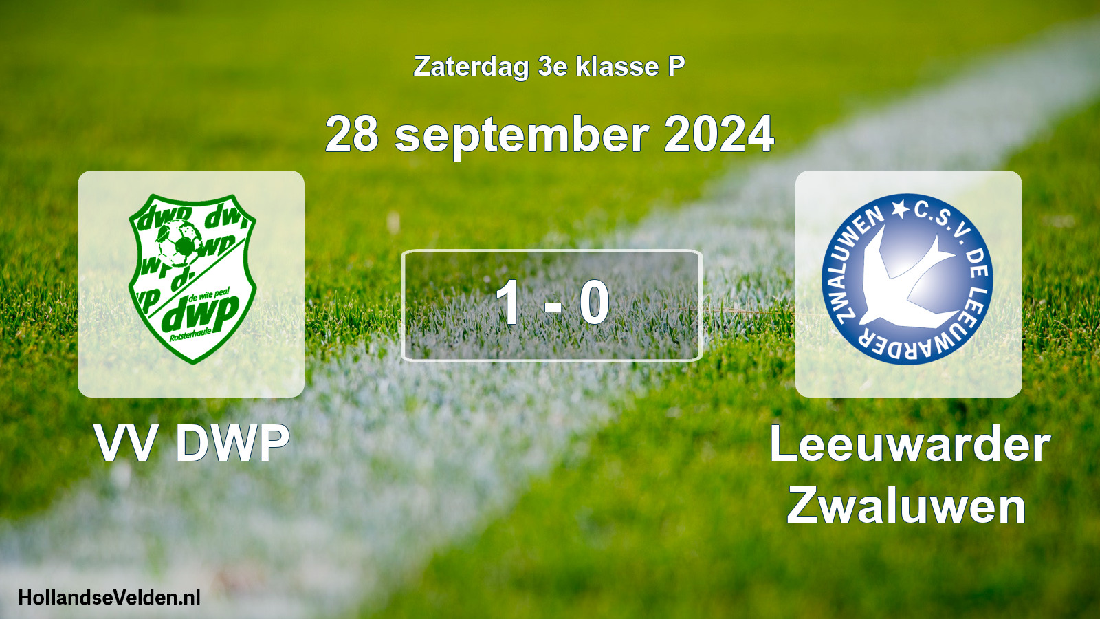 Total number of matches played: VV DWP - Leeuwarder Zwaluwen 1 - 0 (28 September 2024)