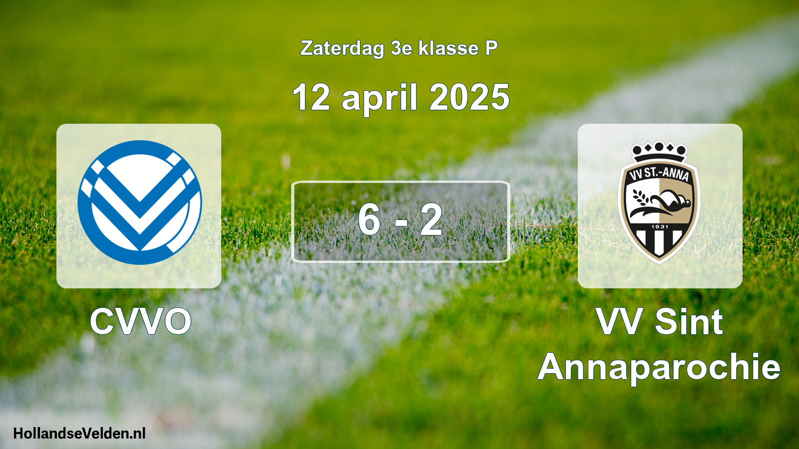 Total number of matches played: CVVO - VV Sint Annaparochie 6 - 2 (12 April 2025)
