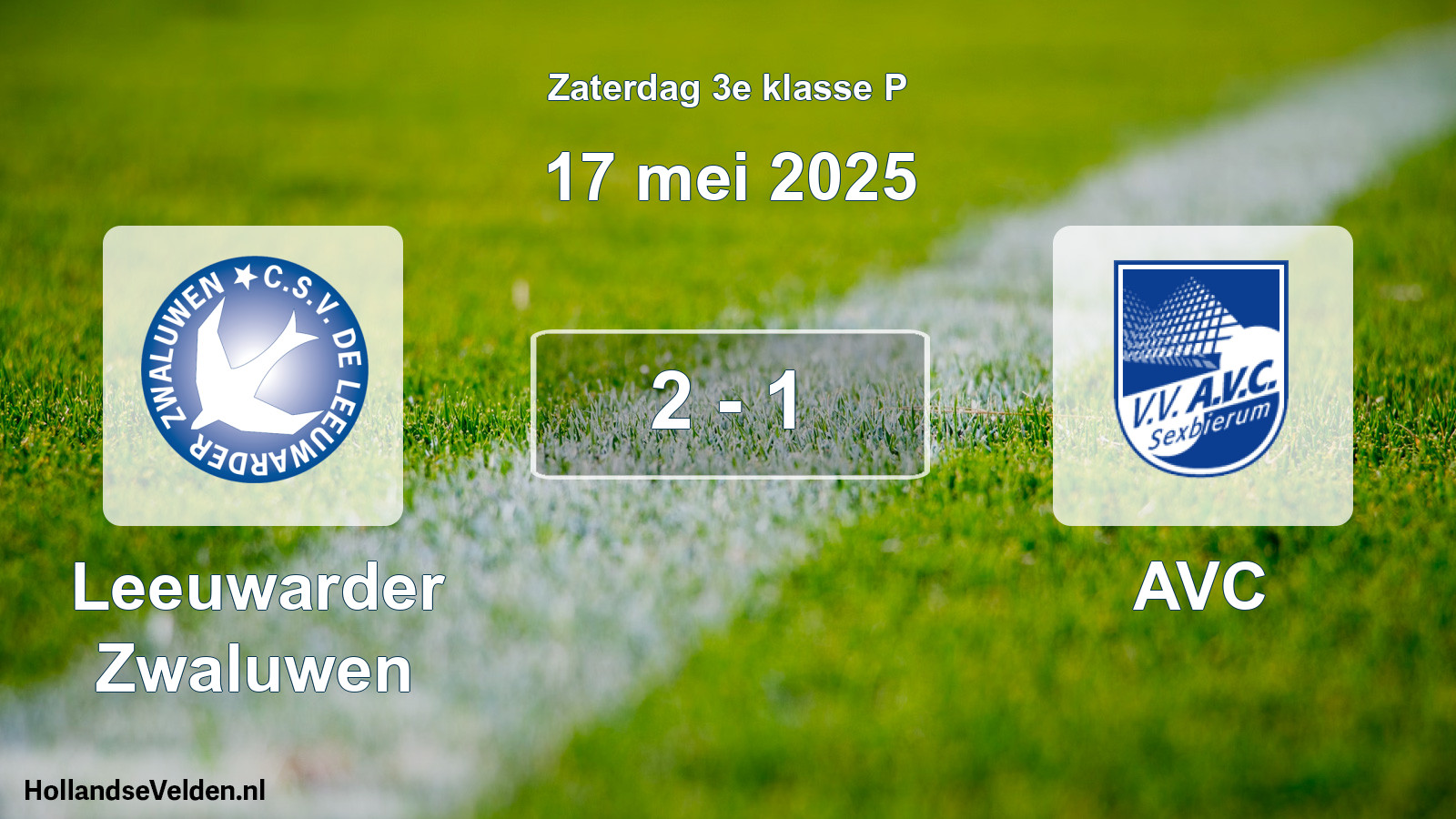 Total number of matches played: Leeuwarder Zwaluwen - AVC 2 - 1 (17 May 2025)
