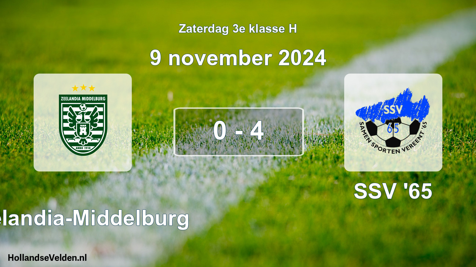 Total number of matches played: Zeelandia-Middelburg - SSV '65 0 - 4 (9 November 2024)