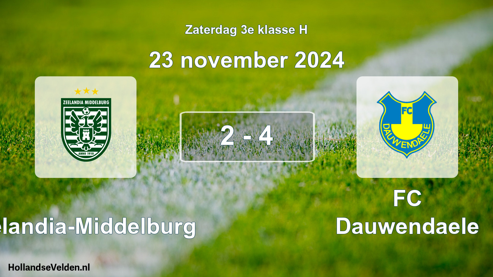 Total number of matches played: Zeelandia-Middelburg - FC Dauwendaele 2 - 4 (23 November 2024)