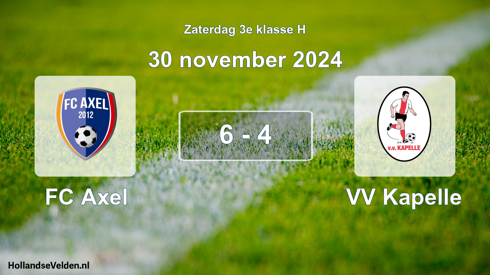 Total number of matches played: FC Axel - VV Kapelle 6 - 4 (30 November 2024)