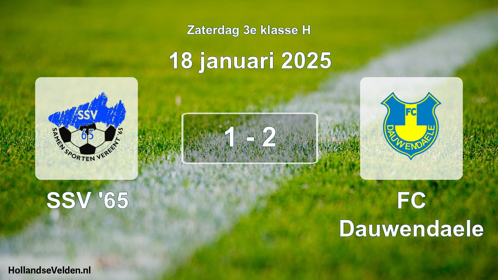 Total number of matches played: SSV '65 - FC Dauwendaele 1 - 2 (18 January 2025)
