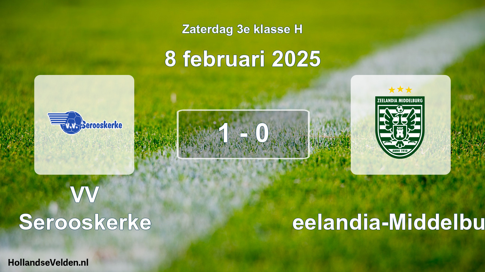 Total number of matches played: VV Serooskerke - Zeelandia-Middelburg 1 - 0 (8 February 2025)