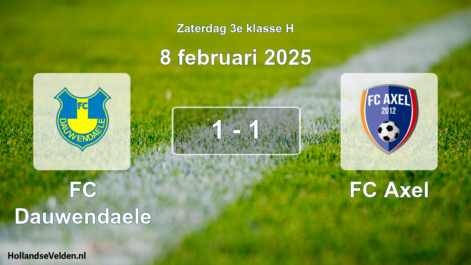 Total number of matches played: FC Dauwendaele - FC Axel 1 - 1 (8 February 2025)