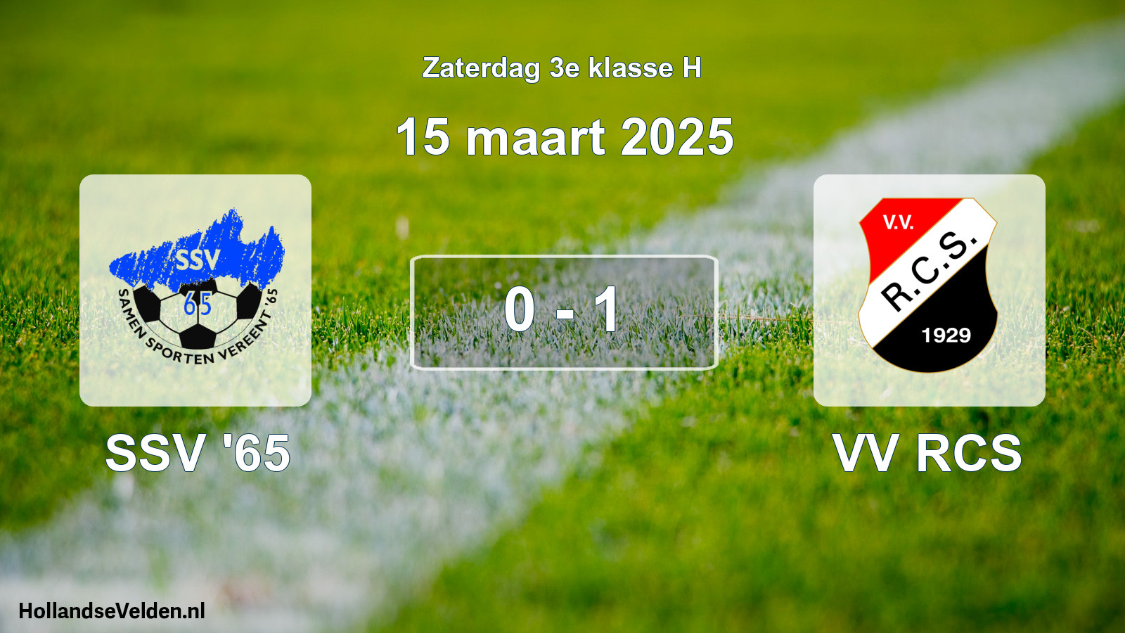 Total number of matches played: SSV '65 - VV RCS 0 - 1 (15 March 2025)
