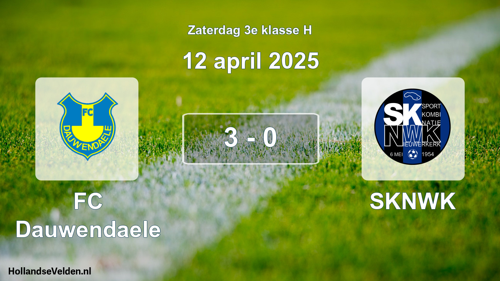 Total number of matches played: FC Dauwendaele - SKNWK 3 - 0 (12 April 2025)